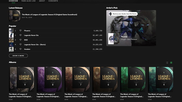 League of Legends pojawiło się na Spotify i proponuje szereg utworów