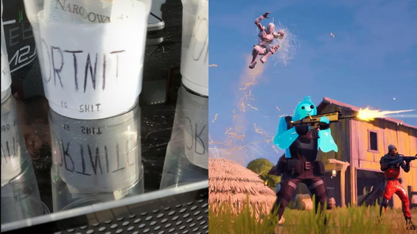 Na stoisku Monstera na PGA zbierane są napiwki do kubków z napisem „Fortnite is sh*t”