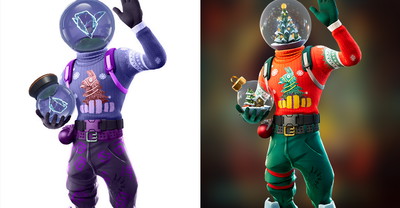Propozycja ciemnego stylu do świątecznego skina Fortnite