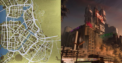Mapa w Cyberpunk 2077, pierwszy konkretny przeciek ujawnia jej wygląd