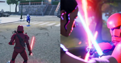 Gracze Fortnite wyrzucają swoje przedmioty i walczą tylko na miecze świetlne