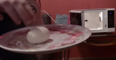 Polski streamer Twitch ugotował jajko w mikrofali, które wybuchło mu potem w ręce