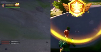 Pierwszy 1000 poziom w Fortnite na świecie . 400 milionów punktów doświadczenia w jednym meczu