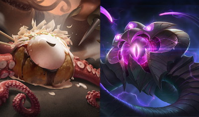 Koncept skórki do League of Legends – Takoyaki Vel’Koz