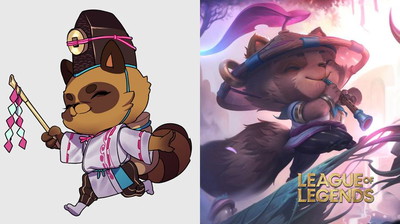 Wczesne koncepty skórki Spirit Blossom Teemo w LoLu. Jak mogła wyglądać skórka?