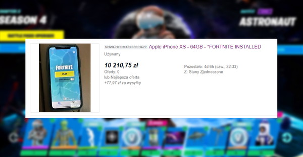 Janusze biznesu wystawiają iPhony z zainstalowanym Fortnite za kilkukrotnie wyższą cenę, niż normalnie