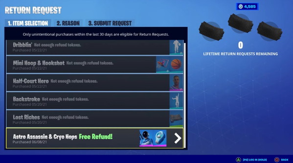 Epic popełniło błąd, w efekcie czego można zwrócić tę skórkę Fortnite bez zużywania żetonów zwrotu