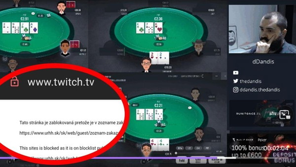 Twitch został zbanowany na Słowacji przez jednego streamera, który transmitował grę w pokera