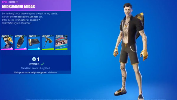 Epic za wcześnie wypuściło informacje o skinie „letniego Midasa” w Fortnite, wiadomo kiedy wyjdzie