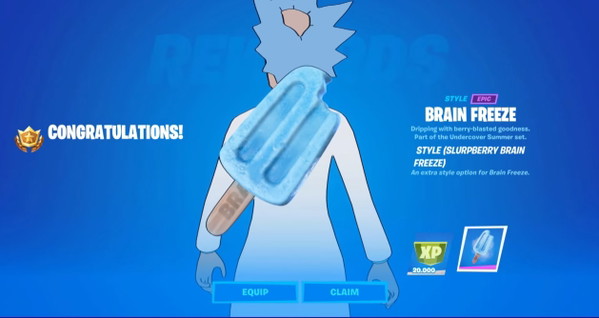 Tak wygląda przyspieszona animacja roztapania się lodu, czyli darmowego plecaka w Fortnite