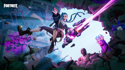 Oficjalny wygląd skina Jinx z LoLa, który zostanie wprowadzony do Fortnite
