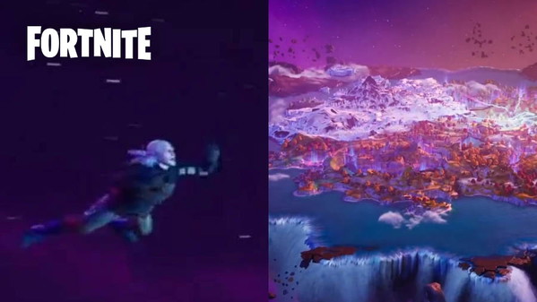 Wiedźmin Geralt w Fortnite. Oprócz tego tak wygląda mapa na 4 rozdział
