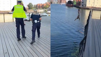 Ukrainiec nie chciał się oddać w ręce polskiej policji, więc zrobił to