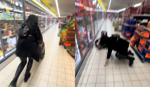 Wchodzenie do koszyka w Biedrze nie było dobrym pomysłem