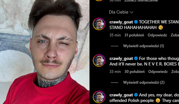 Crawly nadal pisze o obrażonych Polakach. Zbanowano mu drugie konto