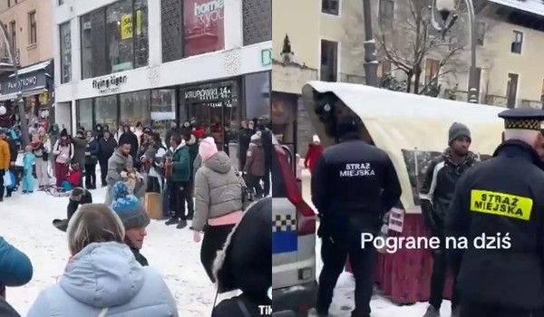 Zakopane. Przyjeżdża policja i ci grajkowie uciekają