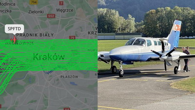 Tajemniczy samolot latał nad Krakowem całą noc. Wyjaśnienie