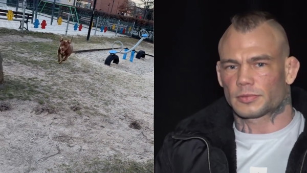 Gracjan Szadziński z Fame MMA puścił psa na placu zabaw i się zaczęło