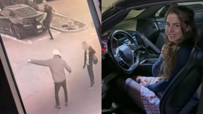 Dziewczynka17 pokazuje, jak uszkodzono jej samochód pod restauracją