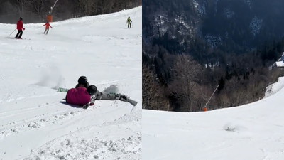 Stoisz w połowie trasy narciarskiej, a tu nagle akcja, jak z Titanica