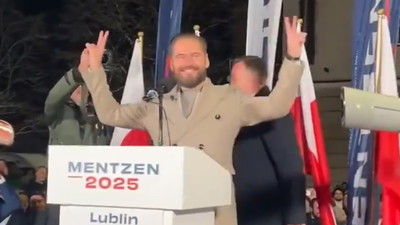 Krzysztof Stanowski na wiecu Mentzena
