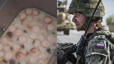 Zupa parówkowa, kiełbaski wyglądające jak psia karma. Tak jedzą nasi żołnierze