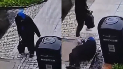 Szarpanina z emerytką zakończyła się dla niego wstydem. Monitoring nie zostawił złudzeń