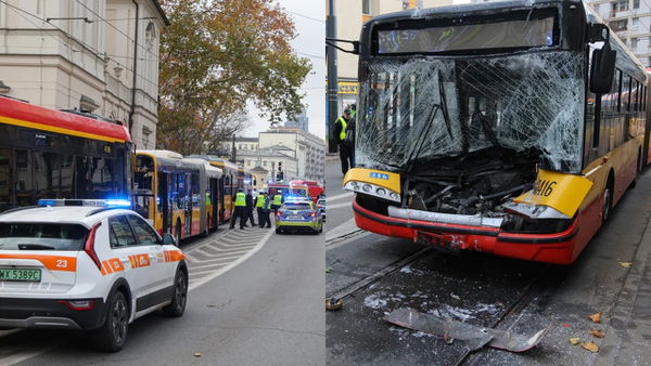 Poważny wypadek w Warszawie. Zderzyły się dwa tramwaje i autobus