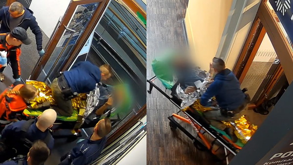 Staruszek doczołgał się do komisariatu. Policjant wyjechał z nim na noszach