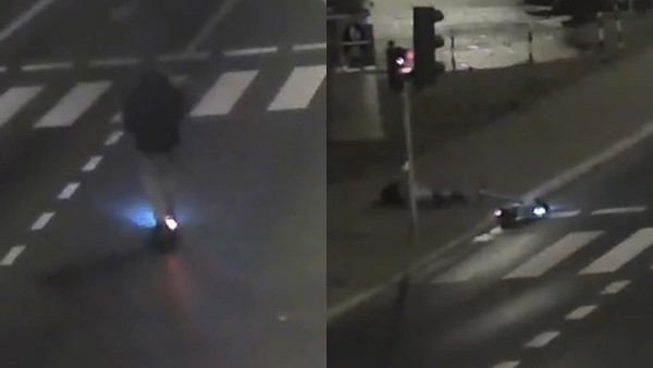 Pijany 30-latek jechał hulajnogą. Było blisko, by doszło do tragedii