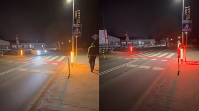 Test nowego systemu bezpieczeństwa przy przejściach dla pieszych. Tak to ma wyglądać