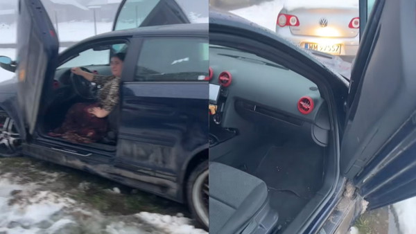 Polska. Audi z otwieranymi do góry drzwiami jakimś cudem jeździ po drogach