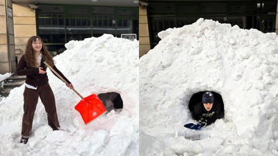 Studenci za zgodą prodziekana wybudowali igloo na uniwersytecie