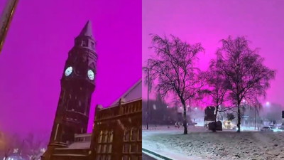 Mieszkańcy nagrywali różowe niebo. Dzisiaj wiadomo, co stało się w Birmingham