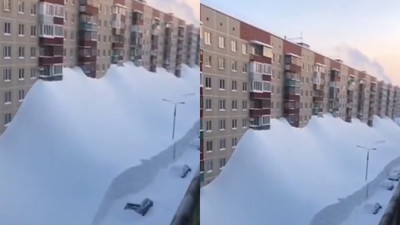 Tyle śniegu nigdy nie widzieliście. Sięga do 4 piętra normalnego bloku