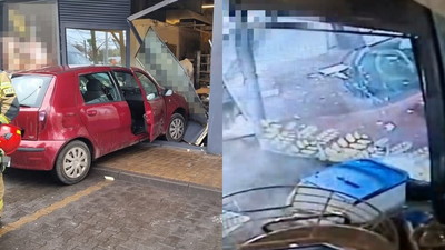 W tłusty czwartek 87-latek wjechała w cukiernię samochodem. Jest nagranie