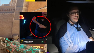 Polski streamer MokrySuchar złamał rękę podczas transmisji z Counter Strike 2