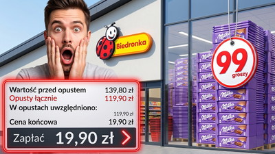 Klienci wynoszą całe stosy. Biedronka wyprzedaje po 99 groszy za tabliczkę
