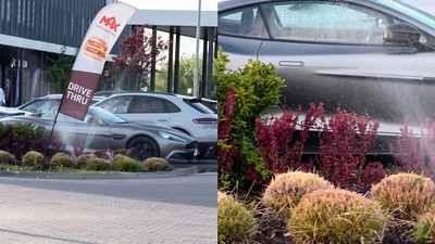 Polska. Zraszacz podlewający trawę zalał Astona Martina. Woda leciała wprost do kabrioletu
