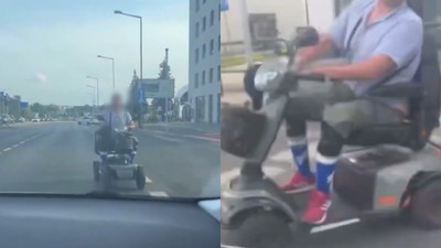 Agresywny niepełnosprawny na wózku pluje i poniża ludzi w Poznaniu