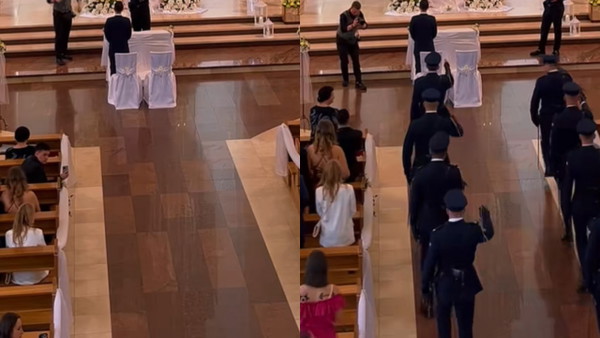 Nie każdy policjant może tak wziąć ślub. Decyduje przełożony, a oprawa robi ogromne wrażenie
