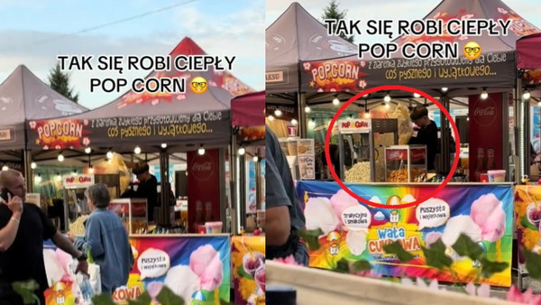 „Tak się robi ciepły popcorn”. Klienci przyłapali stoisko na festynie