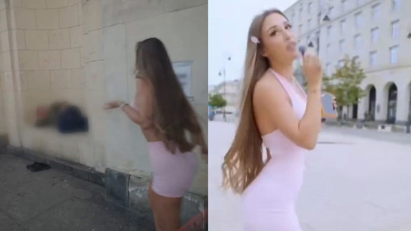 Polska influencerka Sandra Staniszewska film z bezdomnym, który śpi na mieście