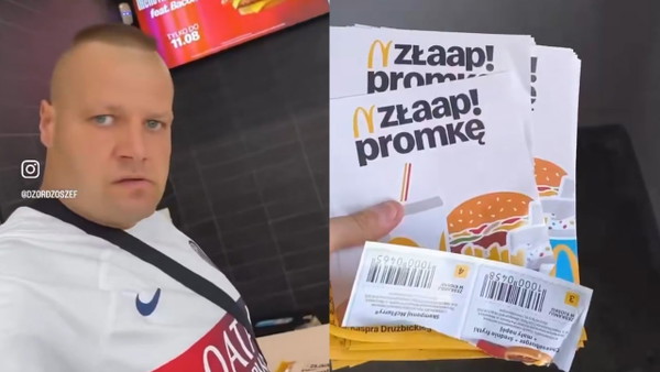Dzordzo dostał kupony do skrzynki. Poszedł do McDonald’s robić dym